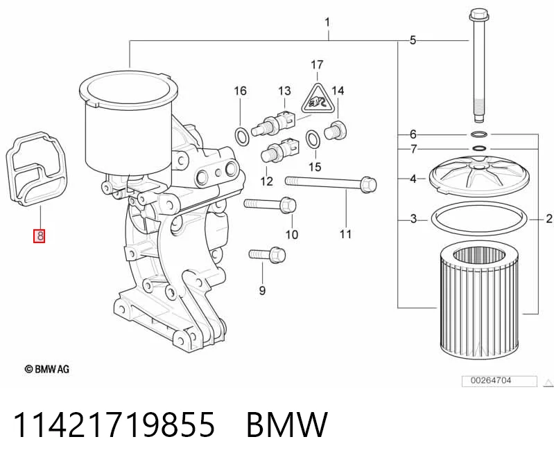 11421719855 BMW Прокладка кронштейна маслянного фільтра