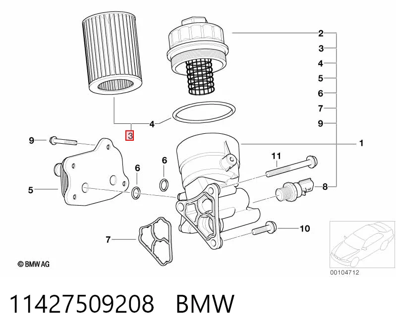 11427509208 BMW Фільтр масла