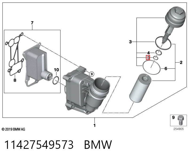 11427549573 BMW Кільце кришки масляного фільтра внутрішнє