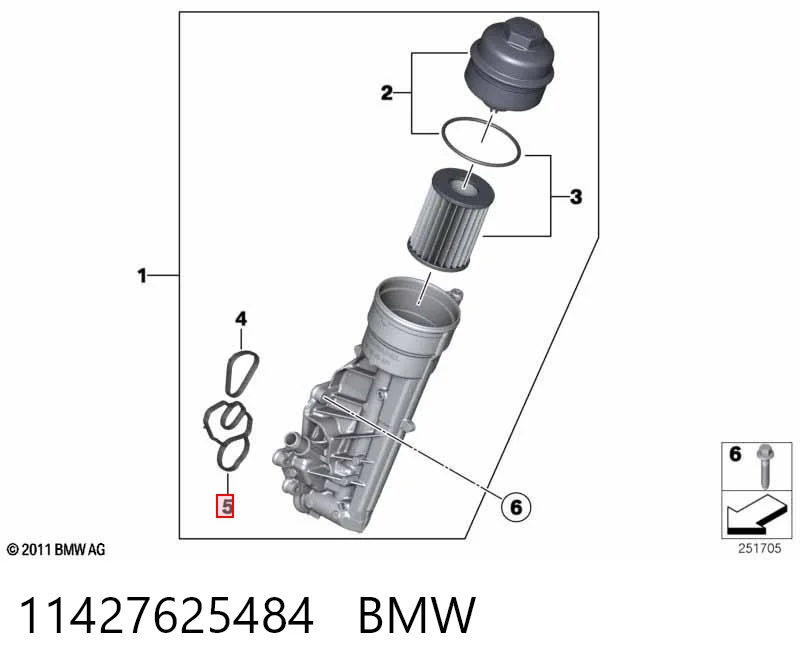11427625484 BMW Прокладка кронштейна маслянного фільтра