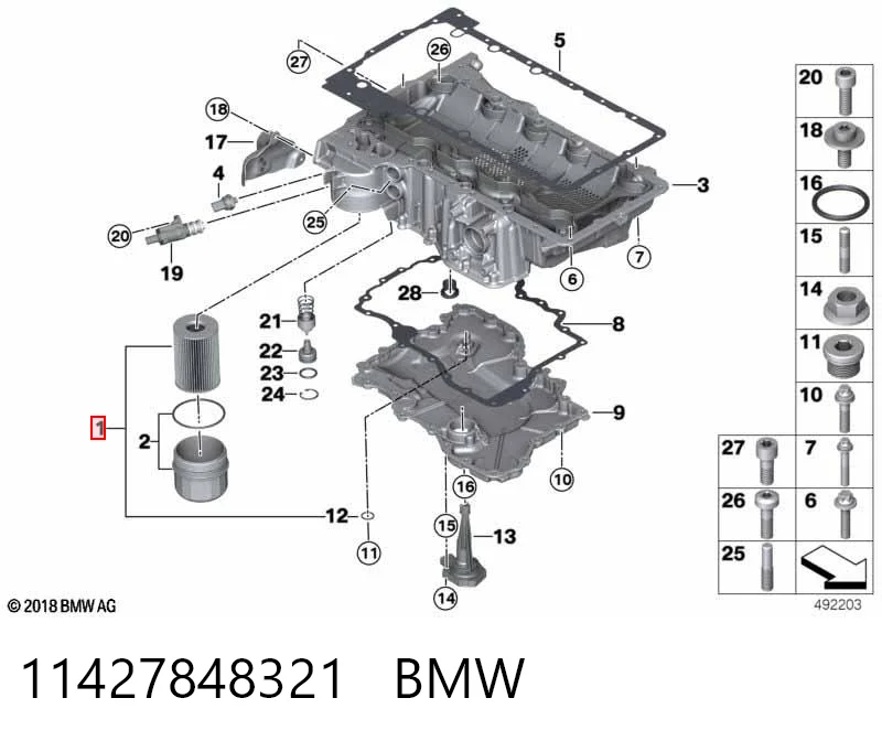 11427848321 BMW Фільтр масла