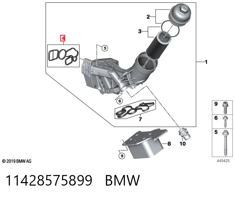 11428575899 BMW Прокладка кронштейна маслянного фільтра