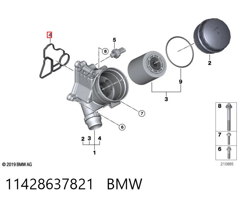 11428637821 BMW Прокладка кронштейна маслянного фільтра