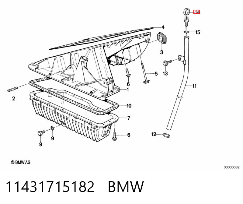 Щуп-індикатор рівня масла в двигуні BMW 3 E30