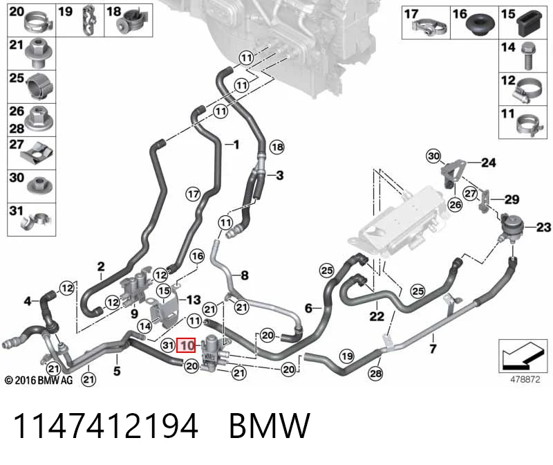 1147412194 BMW Регулюючий клапан охолоджувальної рідини
