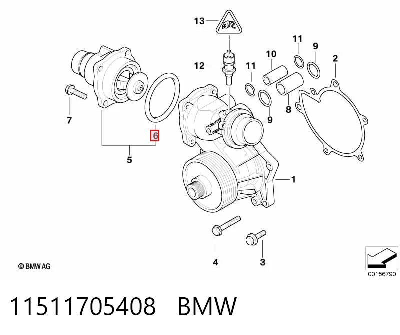 Прокладка термостата на BMW X5  E53