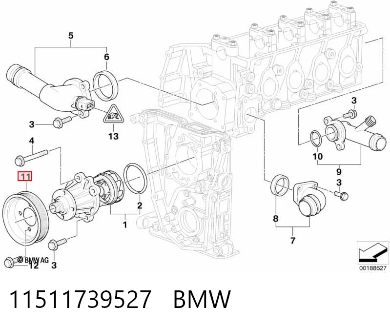 Шків водяного насоса на BMW 3  E36
