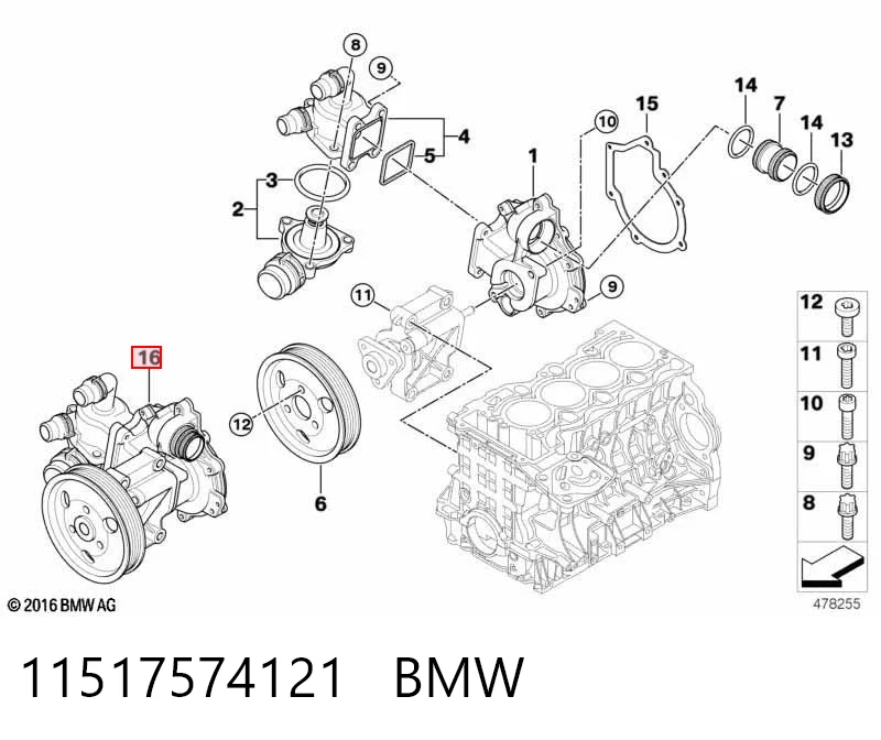 11517574121 BMW Насос охолодження