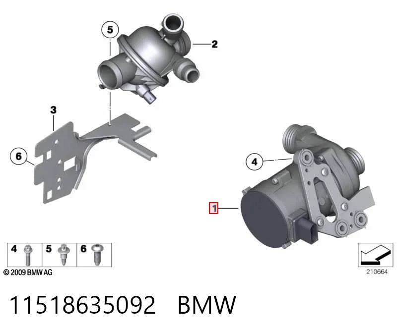11518635092 BMW Водяний насос охолодження електро додатковий