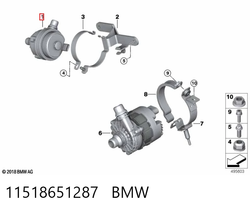 11518651287 BMW Водяний насос охолодження електро додатковий