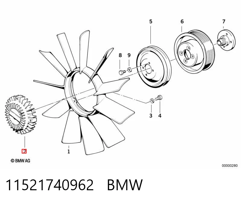11521740962 BMW Гідромуфта приводу вентилятора