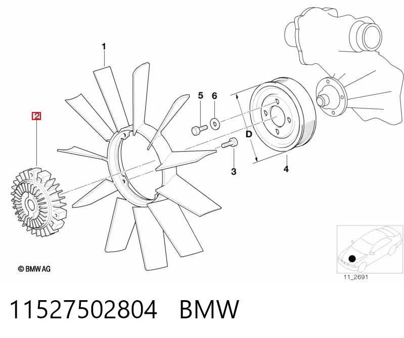 11527502804 BMW Гідромуфта приводу вентилятора