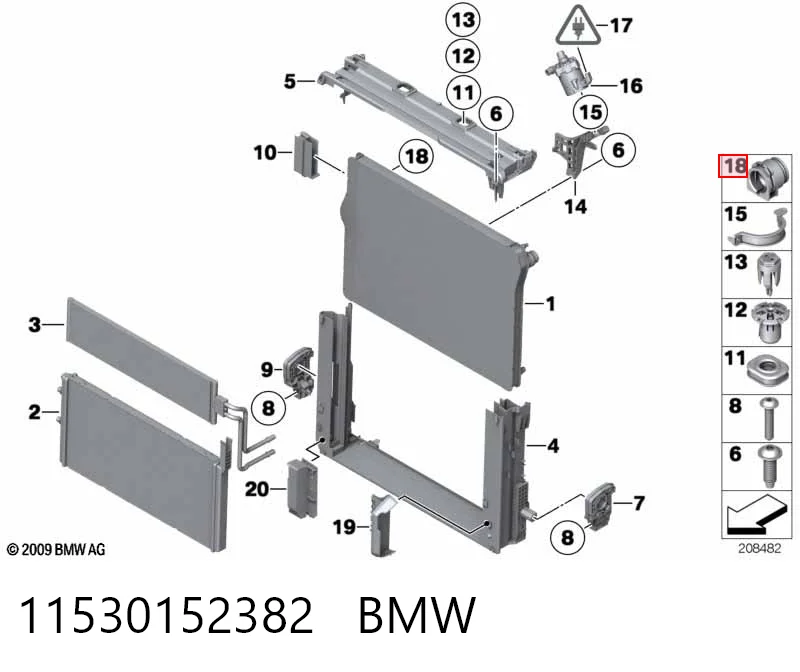 11530152382 BMW Заглушка системи охолодження