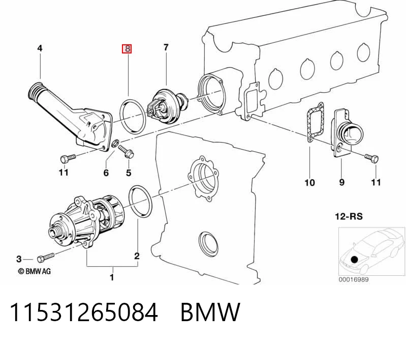 11531265084 BMW Прокладка термостата