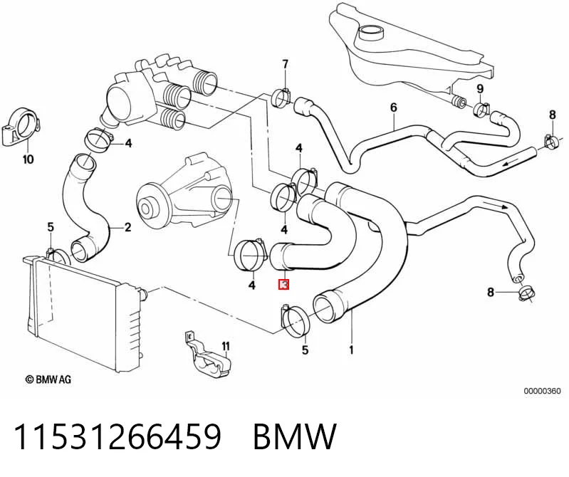  Патрубок термостата BMW 7 