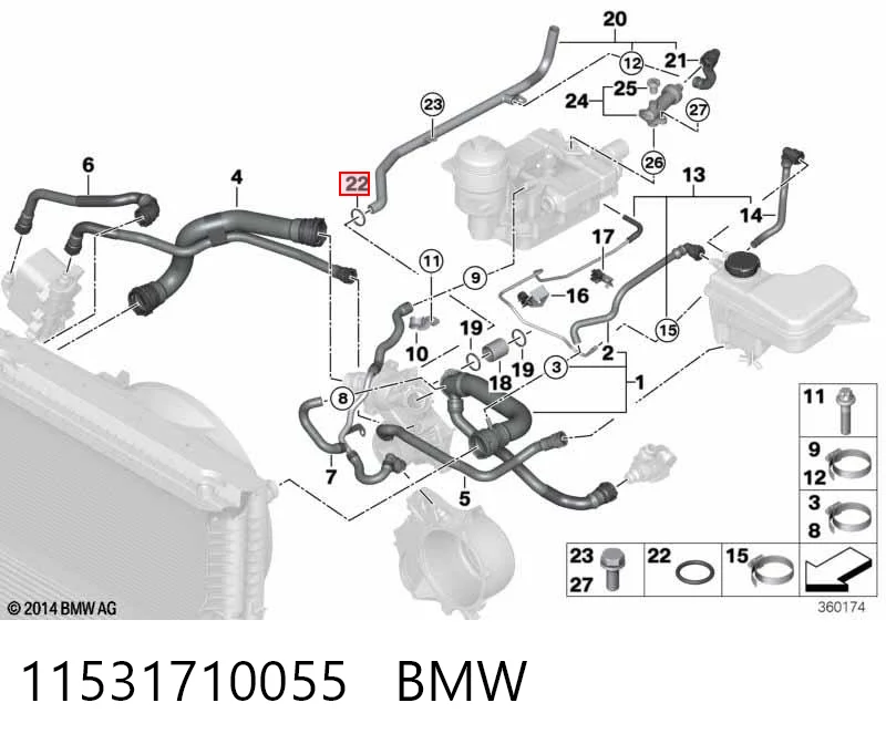 11531710055 BMW Прокладка водяної помпи