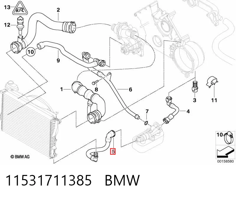 Купити Патрубок термостата BMW 5  E39