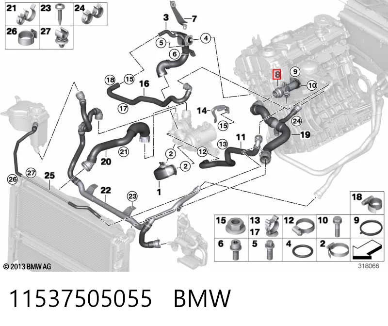 11537505055 BMW Водопровідна труба