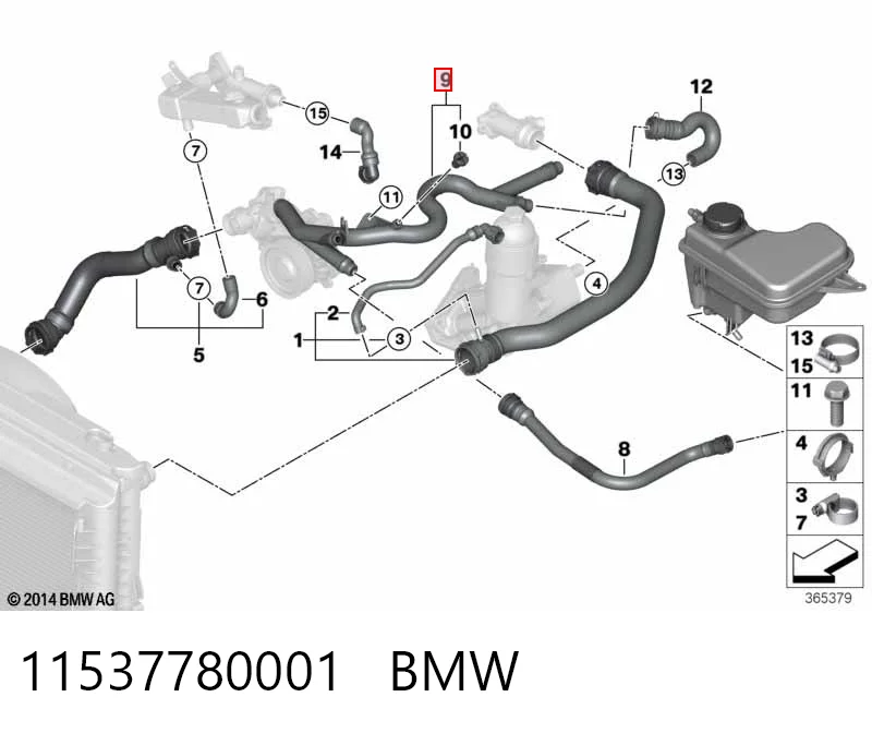 Шланг/патрубок водяного насоса, приймальний AND 3M121068