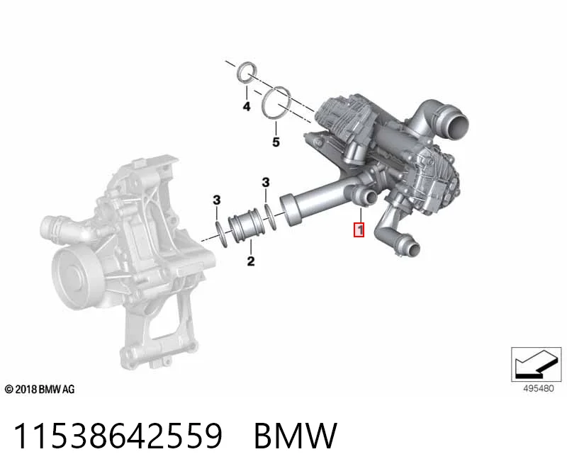 11538642559 BMW Корпус термостата в зборі