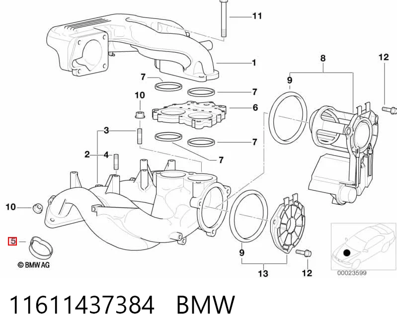 Купити Прокладка впускного колектора BMW 3  E46