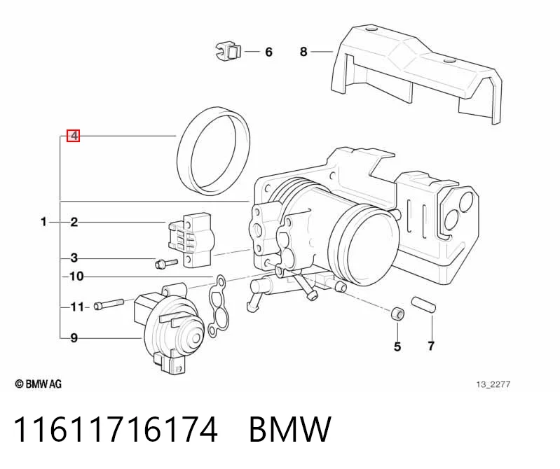 Прокладка дросельної заслінки BMW 3 