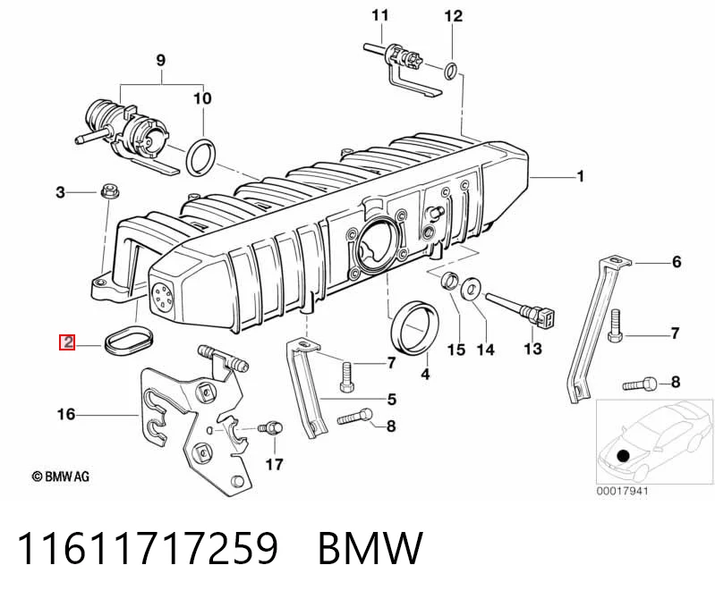  Прокладка впускного колектора BMW 3 
