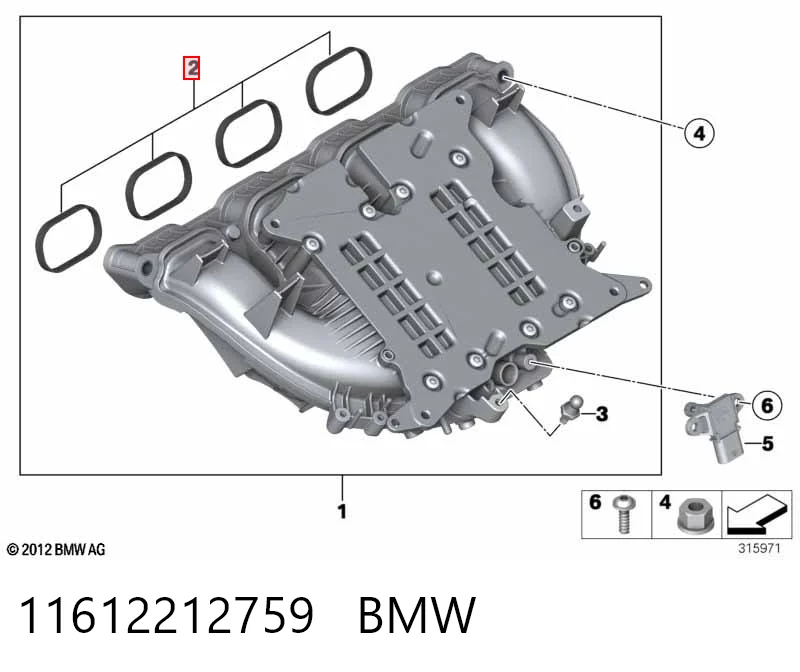 Купити Прокладка впускного колектора BMW X3  F25