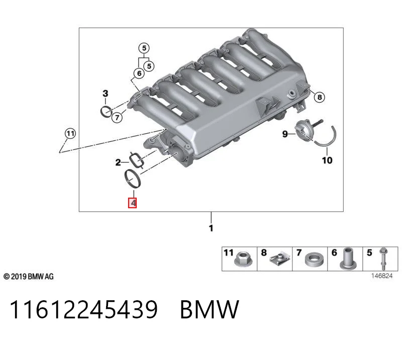 11612245439 BMW Прокладка EGR-клапана рециркуляції