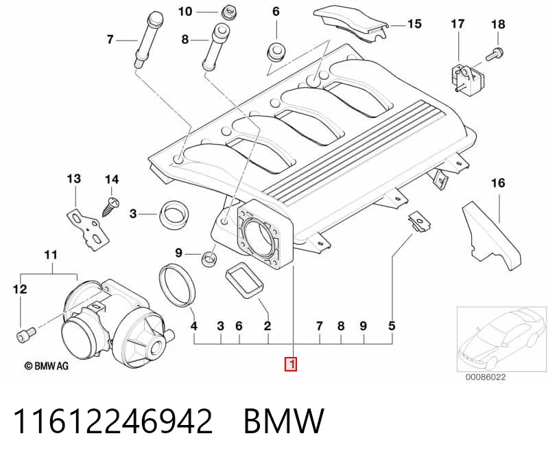 Колектор впускний BMW 5 універсал (E39) (1997 - 2004) ціна, від 25.34 USD