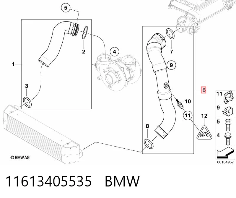 11613405535 BMW Трубка, що нагнітається