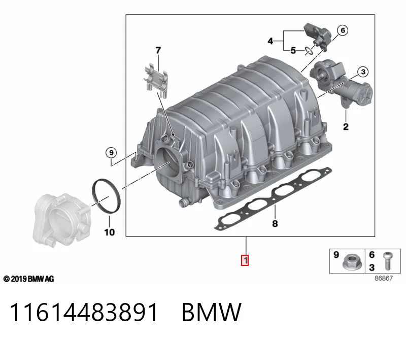 Колектор впускний BMW X5 позашляховик (E53) (2000 - 2006) ціна, від 87.42 USD