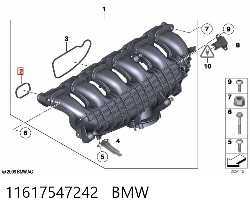 11617547242 BMW Прокладка впускного колектора