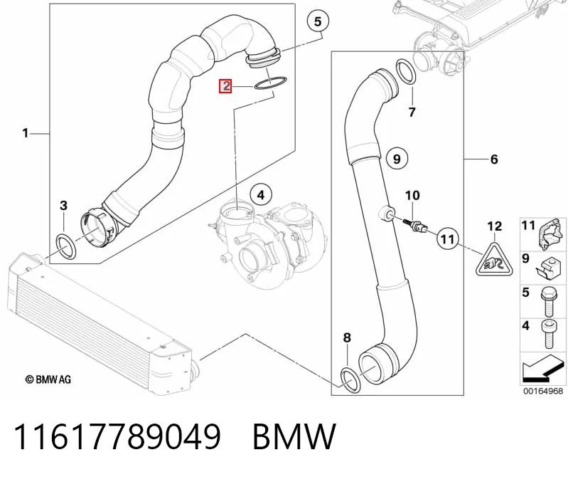 11617789049 BMW Прокладка турбіни, гнучка вставка