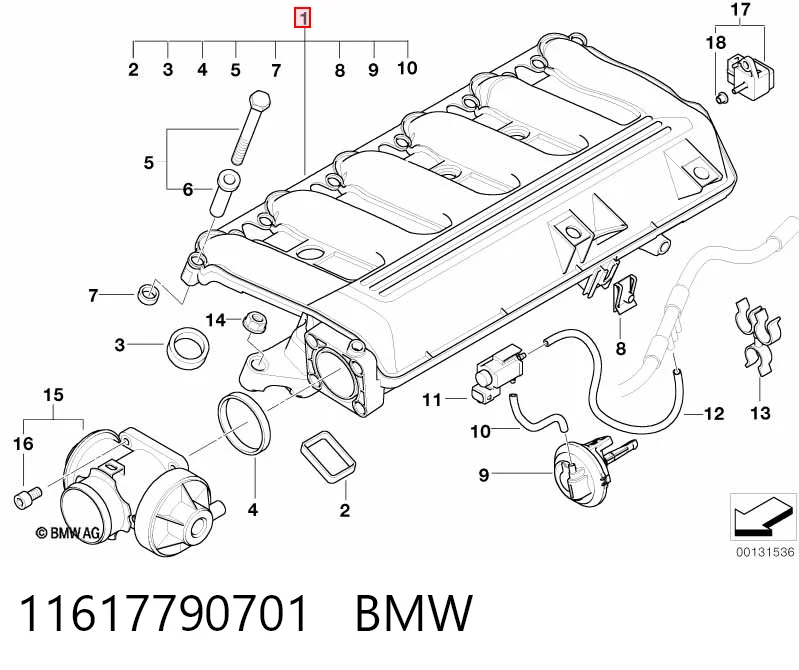 11617790701 BMW Колектор впускний