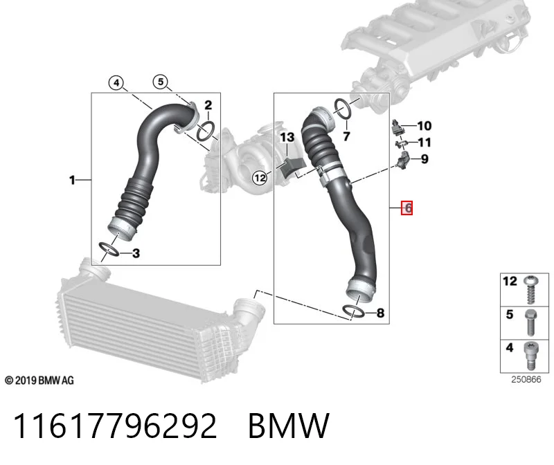11617796292 BMW Шланг/патрубок интеркуллера