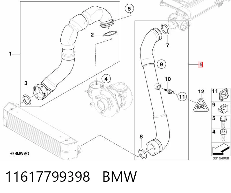 11617799398 BMW Трубка, що нагнітається