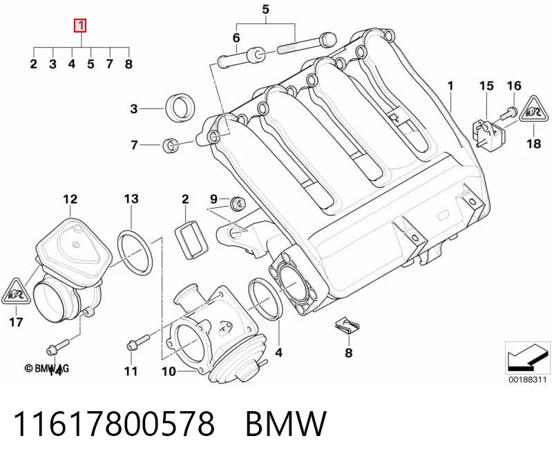 11617800578 BMW Колектор впускний