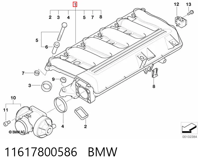 11617800586 BMW Колектор впускний