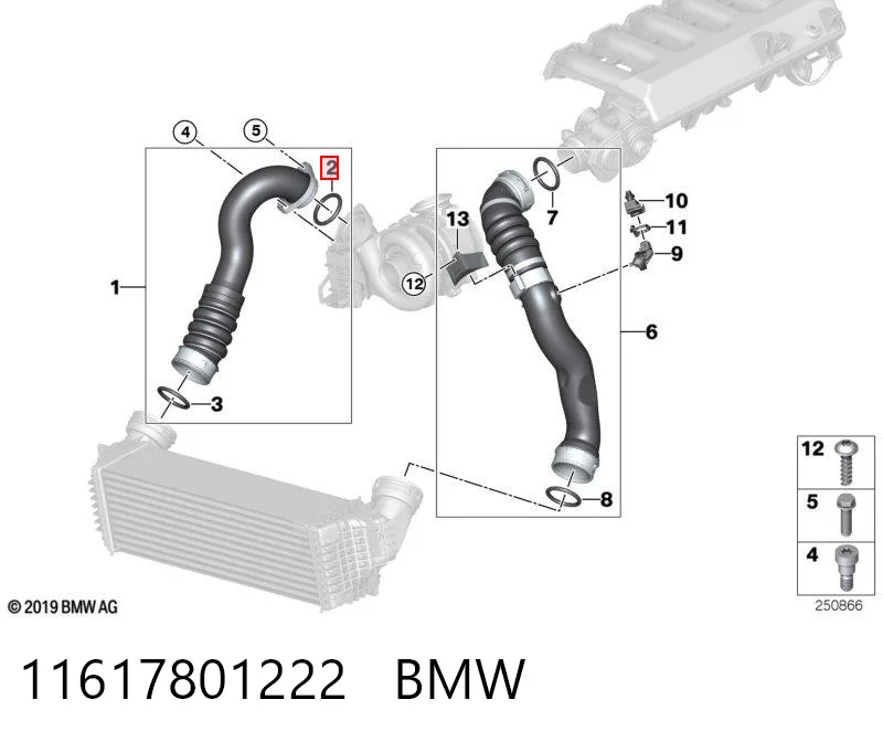 11617801222 BMW Прокладка турбіни, гнучка вставка