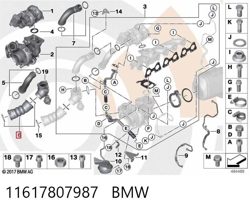 11617807987 BMW Трубка, що нагнітається
