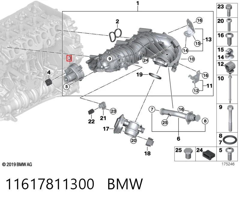 11617811300 BMW Клапан управління заслінкою впускного колектора