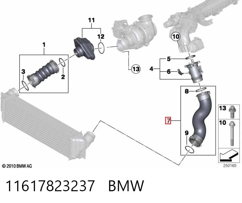 11617823237 BMW Шланг/патрубок интеркуллера