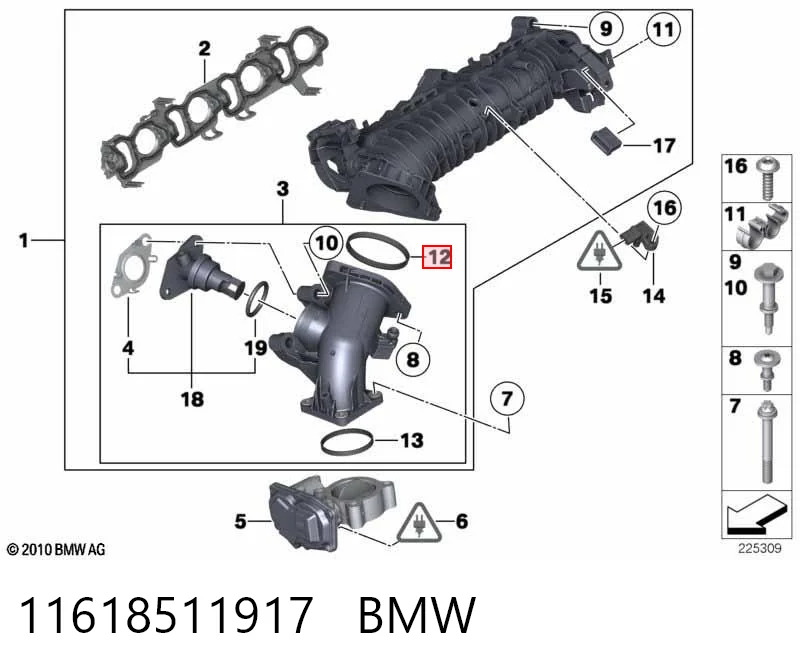 Прокладка впускного колектора на BMW 3  E92