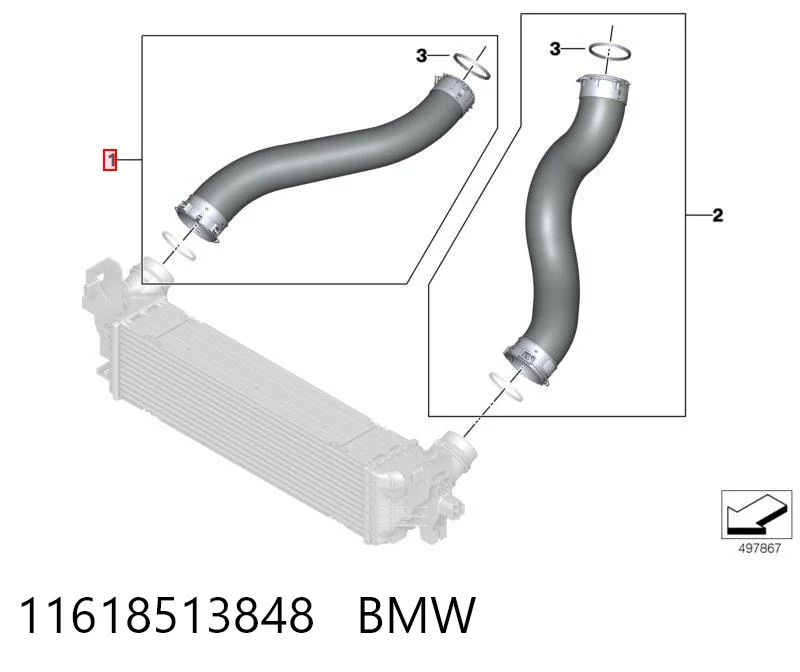11618513848 BMW Трубка, що нагнітається