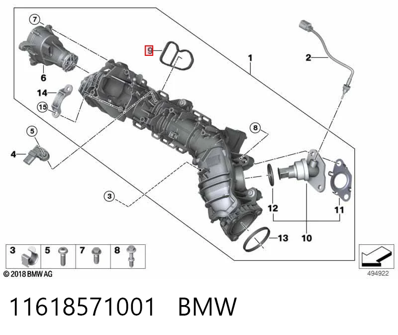  Прокладка впускного колектора BMW X7 