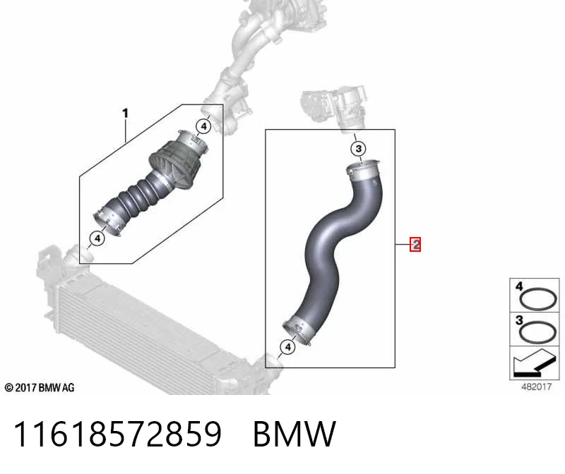 11618572859 BMW Трубка, що нагнітається