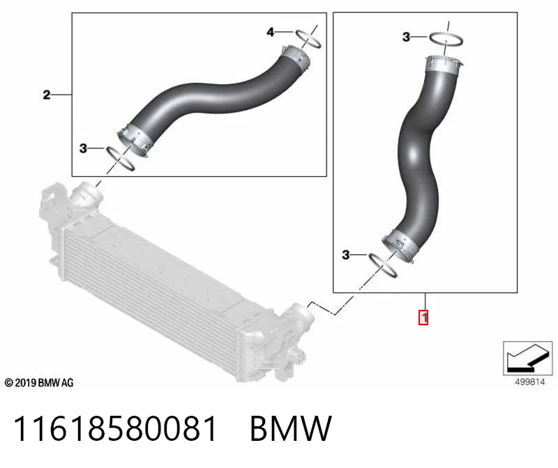 11618580081 BMW Трубка, що нагнітається