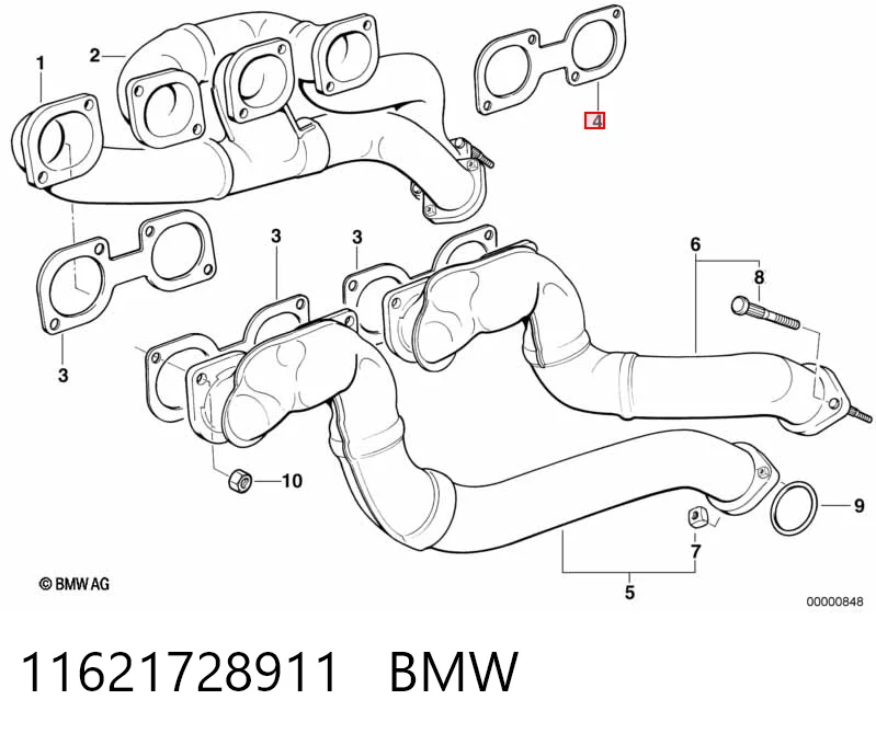  Прокладка колектора BMW X5 