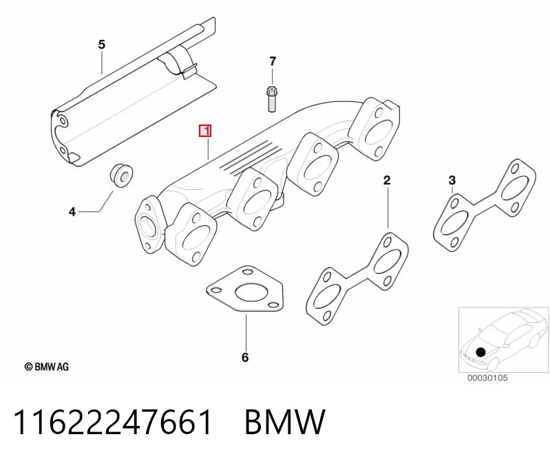 Система випуску газів двигуна на BMW 5  E39